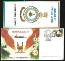 INDIA, 2013, ARMY POSTAL SERVICE COVER WITH FOLDER,  Air Force Station, Begumpet, Diamond Jubilee,  Militaria - Cartas & Documentos