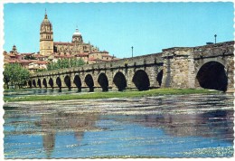 Cp , ESPAGNE ,  SALAMANCA , Puente De Transito Sobre El Rio Tormes , Pont Sur Le TORMES , Voyagée 1969 - Salamanca