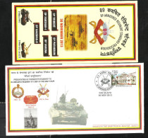 INDIA, 2013, ARMY POSTAL SERVICE COVER WITH FOLDER,  89 Armoured Regiment Standard Presentation, Militaria - Covers & Documents