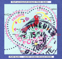 * 2005 N° 3748   CŒUR 24 8 . 2005 DEDOUBLEE  OBLITÉRÉ YVERT TELLIER 2.00 € - Usados