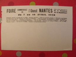 Buvard Foire Commerciale De L'ouest. Nantes Avril 1938 - F