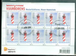 NEDERLAND * VUURTORENS * WESTERLICHTTOREN NIEUW-HAAMSTEDE  * LIGHTHOUSE * BLOK * BLOC * BLOCK * NETHERLANDS * GEBRUIKT - Used Stamps