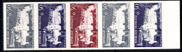 FRANCE - N°1333** - Remparts De Vannes Illuminés - Essais De Couleur En Bande De 5 - - Color Proofs 1945-…