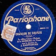 78 Trs - 30 Cm - état B -  Choeur D'Enfants - CHANSON DE SOLVEIG - FREUDE, KONIGIN DER WEISEN - 78 T - Disques Pour Gramophone