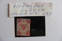 Allemagne :Lubeck :timbre N° 4  Neuf Sans Gomme ,charnière - Lübeck