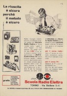 # SCUOLA RADIO ELETTRA TORINO Italy 1950s Advert Pubblicità Publicitè Reklame Publicidad Radio TV Televisione - Littérature & Schémas