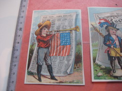 C1880 Newspapers 8 Hand Press Litho Cards : Set Of 6 VG PUCK  PUNCH NY Herald Times Uncle Sam USA Daily Telegraph - 1850-1899