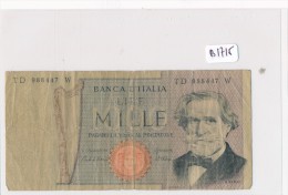 Billets -  B1715- Italie - 1000 Lires  ( Type, Nature, Valeur, état... Voir 2 Scans) - 1.000 Lire