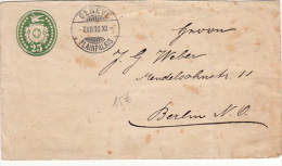 Lettre Entier Postal 25, Genève Pour Berlin 1898 - Interi Postali