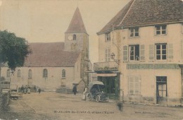 CPA 71 SAINT JULIEN DE CIVRY Carte Rare - L'Eglise, Colorisée, Animée - Andere & Zonder Classificatie