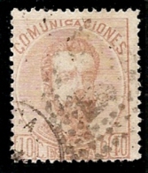 1872-ED. 125 REINADO DE AMADEO I - EFIGIE DE AMADEO I -40 CENT. CASTAÑO CLARO-USADO ROMBO DE PUNTOS Y FECHADOR - Gebruikt