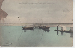 LE CROTOY - Pêcheurs Au Carrelet Dans Le Bassin De Chasse ( ETAT )  PRIX FIXE - Le Crotoy