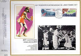 Feuillet Tirage Limité CEF 124 Soie Fédération Monégasque De Law Tennis Centenaire Wimbledon - Covers & Documents