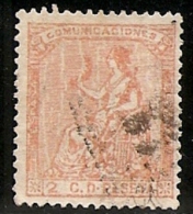 1873-ED. 131 I REPÚBLICA - ALEGORÍA DE ESPAÑA - 2 CENT. NARANJA-USADO ROMBO DE PUNTOS - Gebruikt