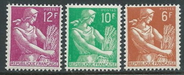1957-59 FRANCIA MIETITRICE 3 VALORI MH * - G21 - 1957-1959 Oogst