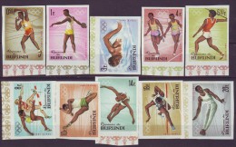 BURUNDI   - OLYMPIC TOKIO SET  IMPERF  - SWIMING - ATHLETICS - JUMPING - 1964 - **MNH - Salto