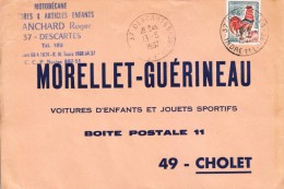 1967 - Env. Com De Retour - Cholet Morellet-Guérineau Jouets Sportifs - FRANCO DE PORT - Sports & Tourism