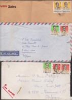 Congo Kin 4 Lettres Avec Timbres à L'effigie Du Président Dictateur Général Joseph Désiré Monutu Sese Seko - Gebraucht