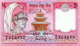 NEPAL 1993 Rupees-5 BANKNOTE King BIRENDRA PICK #30b UNC - Népal