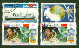 Chalutier Pèche Arrière - Satellite - CUBA - Intercosmos, Coopération Avec La Russie - N° 298-302-319-320 - 1978 - Luftpost