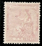 1873-ED. 132 I REPÚBLICA - ALEGORÍA DE ESPAÑA - 5 CENT. ROSA-NUEVO- MH - Nuovi