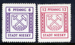 NIESKY 1945 (Aug) 6 Pfg. And 12 Pfg. Local Issue, MNH / **.  Michel 3-4 - Autres & Non Classés