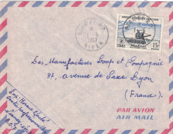 Niger - Lettre Avion 1957 Cad Manuel NIAMEY RP Sur Timbre Senegal FIDES Richard Toll Pour Lyon France - Cartas & Documentos