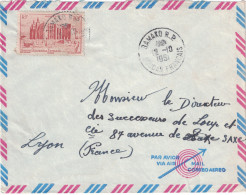 Soudan Français - Lettre Avion 1951 Cad Manuel BAMAKO RP Mali Sur Timbre Mosquée 10F Pour Lyon France - Lettres & Documents