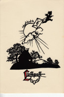 AK Scherenschnitt/Schattenbild- Luftpost- Krte Gel.1953 - Silhouetkaarten