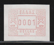 Greece ATM - Frama Label 1984 009 Athens Cental Post Office No Gum Y0575 - Viñetas De Franqueo [ATM]