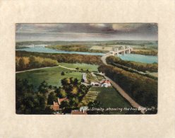 55294   Regno  Unito,  Menai  Straits   Showing The Two Bridges,    VG  1917 - Anglesey