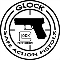 Autocollant Sticker GLOCK SAFE ACTION PISTOLS ( PERFECTION 26 17 19 AUSTRIA GUN - Decotatieve Wapens