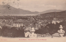 AIX LES BAINS  73  CPA  VUE GENERALE ET LE LAC DU BOURGET - Aix Les Bains