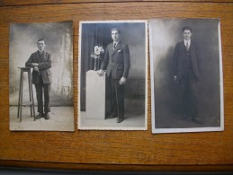 3 Anciennes Cartes Photos -- Sihouettes D´hommes - Silhouettes