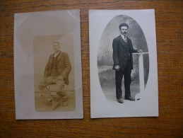 2 Anciennes Cartes Photos -- Sihouettes D´hommes - Silhouette - Scissor-type