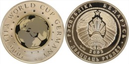 BELARUS - 20 Roubles 2005 Football WC 2006 - Mintage 50,000 - 27.03 G Silver .925 - PROOF - Wit-Rusland