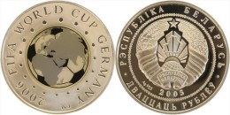 BELARUS - 20 Roubles 2005 Football WC 2006 - Mintage 50,000 - 27.03 G Silver .925 - PROOF - Bielorussia