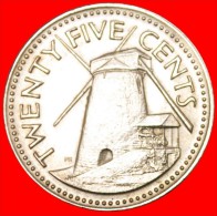 * GREAT BRITAIN (1973-2006): BARBADOS  25 CENTS 1973 DISCOVERY COIN! WINDMILL! LOW START  NO RESERVE! - Barbados (Barbuda)