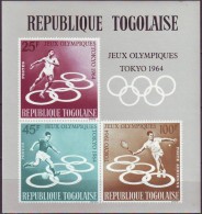 TOGO  - OLYMPIC  SET + BL  - TENNIS - FOOTBALL - DISCOBOLUS  - **MNH - 1964 - Wasserball