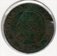 France - 5 Centimes 1857 B - Napoléon III Empereur (atelier : Rouen) - 5 Centimes