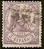 1874-ED. 144 -  I REPÚBLICA- ALEGORÍA DE LA JUSTICIA 5 CTS. VIOLETA-USADO - Usati