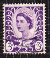 GB Wales 1958-67 3d Deep Lilac Regional Wilding, Used (SG1) - Gales