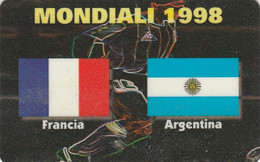 CARTA TELEFONICA INTERNAZIONALE PHONECARD - MONDIALI DI CALCIO 1998 IN FRANCIA "FRANCIA / ARGENTINA - LEGGI - Sport