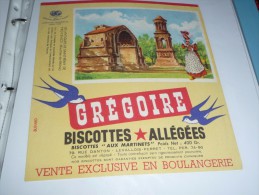 BLOTTER BUVARD Publicitaire BISCOTTES GREGOIRE Les Antiques SAINT REMY DE PROVENCE - Biscottes