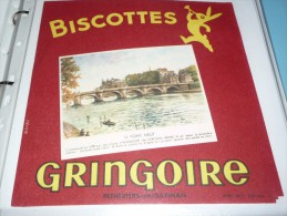 BLOTTER BUVARD Publicitaire BISCOTTES GRINGOIRE Le Pont Neuf PARIS - Biscottes