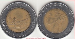 Italia 500 Lire 1989 Bimetallic KM#111 - Used - 500 Liras