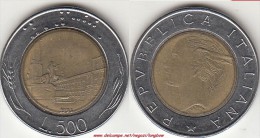 Italia 500 Lire 1991 Bimetallic KM#111 - Used - 500 Liras