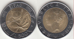 Italia 500 Lire 1998 Bimetallic 20 Years IFAD KM#193 - Used - 500 Liras