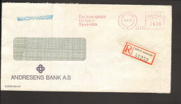 Norwegen Einschreibebrief V.1977 Bankbrief M.Freistempel Aus Oslo - Brieven En Documenten