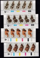 VENDA, 1980, MNH Controls Strips Of 5,Wood Carvings, M 22-25 - Venda